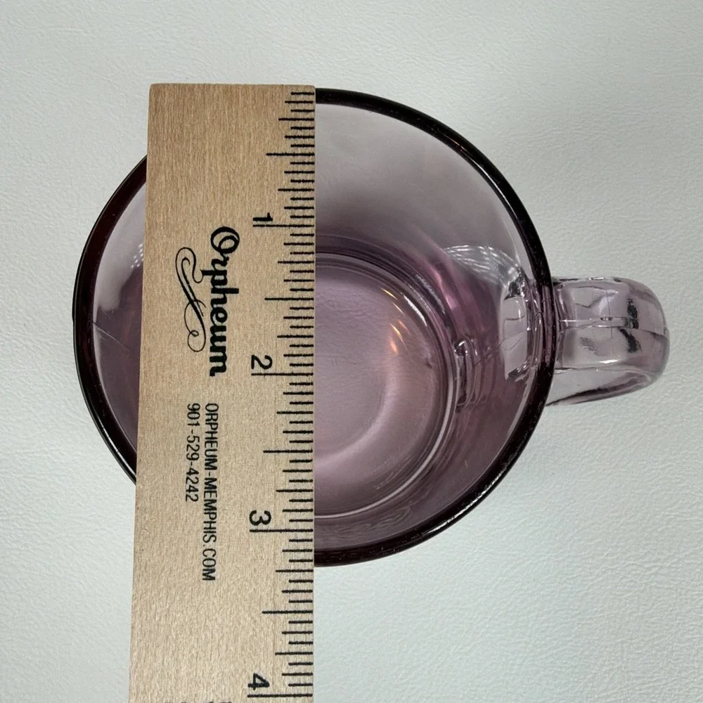 Vintage Starbucks Coffee Mug 1990s Clear Rose Pink Glass Etched Logo Made in USA